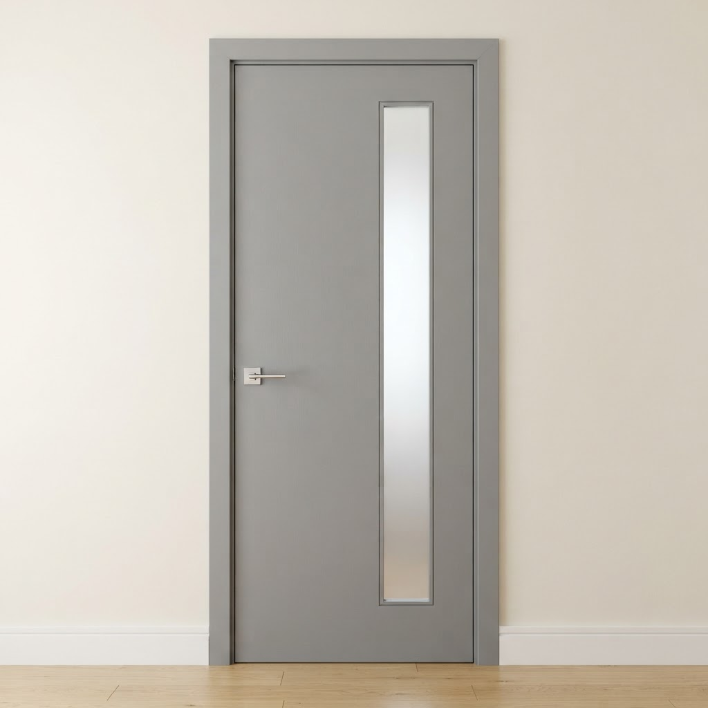 Porta SYNTH Gri cu insert sticlă